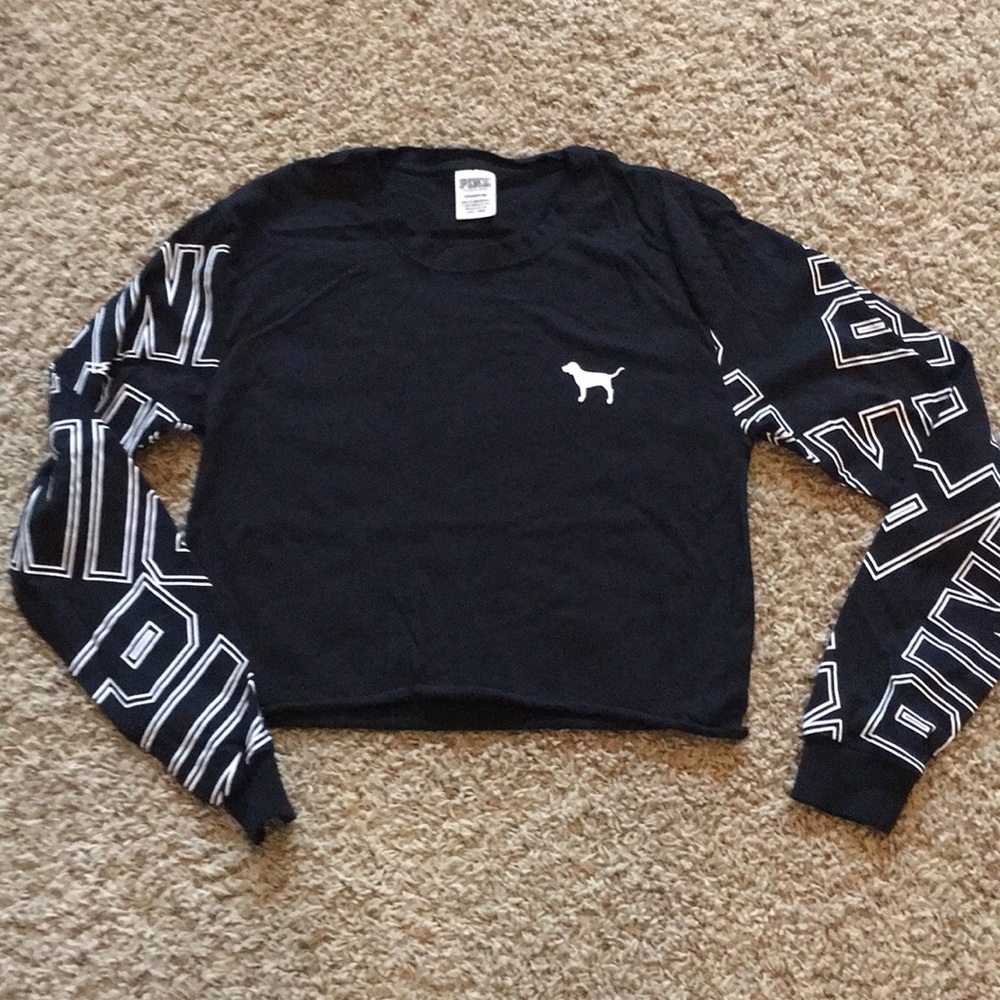 PINK Cropped Long Sleeve Shirt